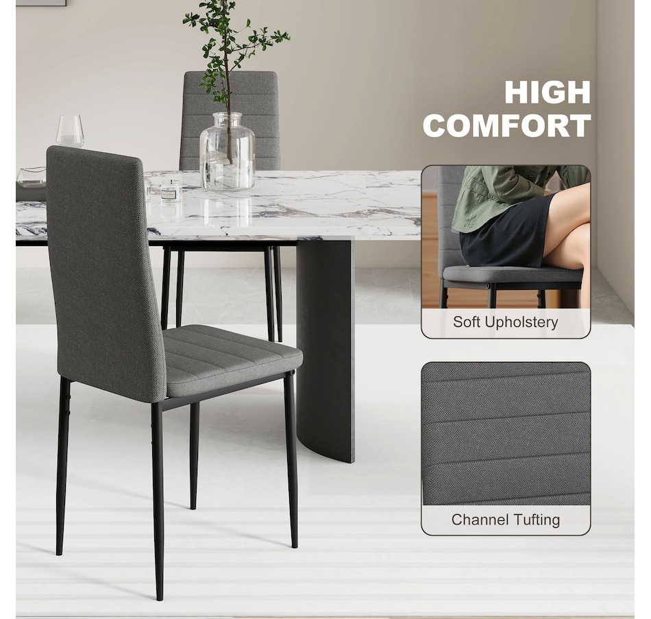 Image 982460_ALTMORE13.jpg, Product 982-460 / Price $229.99, HOMCOM Dining Chairs, Set of 6, Linen Fabric Upholstered Accent Chair from HOMCOM on TSC.ca's Home & Garden department