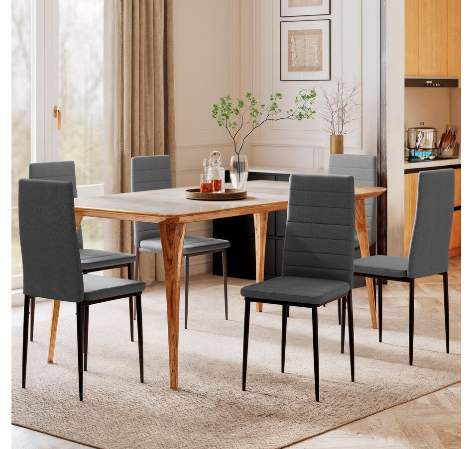 Image 982460_ALTMORE14.jpg, Product 982-460 / Price $229.99, HOMCOM Dining Chairs, Set of 6, Linen Fabric Upholstered Accent Chair from HOMCOM on TSC.ca's Home & Garden department