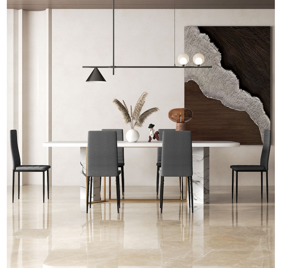 Image 982460_ALTMORE17.jpg, Product 982-460 / Price $229.99, HOMCOM Dining Chairs, Set of 6, Linen Fabric Upholstered Accent Chair from HOMCOM on TSC.ca's Home & Garden department