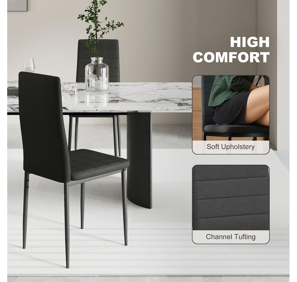 Image 982460_ALTMORE4.jpg, Product 982-460 / Price $229.99, HOMCOM Dining Chairs, Set of 6, Linen Fabric Upholstered Accent Chair from HOMCOM on TSC.ca's Home & Garden department
