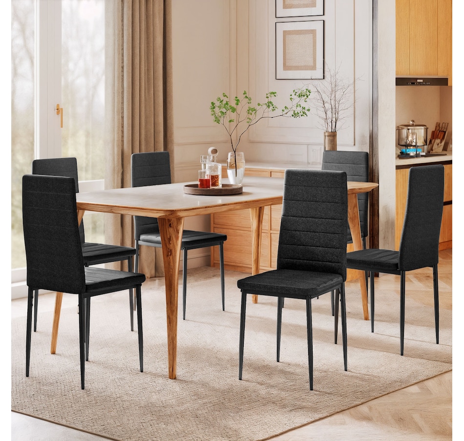 Image 982460_ALTMORE5.jpg, Product 982-460 / Price $229.99, HOMCOM Dining Chairs, Set of 6, Linen Fabric Upholstered Accent Chair from HOMCOM on TSC.ca's Home & Garden department