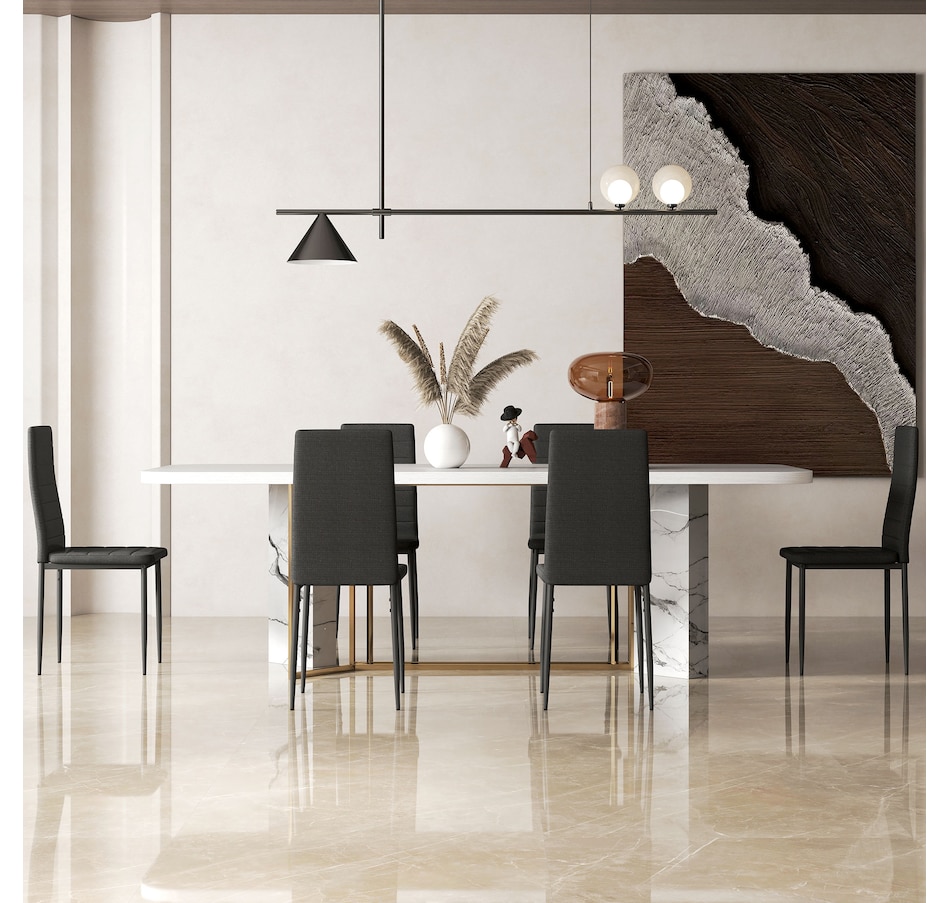 Image 982460_ALTMORE8.jpg, Product 982-460 / Price $229.99, HOMCOM Dining Chairs, Set of 6, Linen Fabric Upholstered Accent Chair from HOMCOM on TSC.ca's Home & Garden department