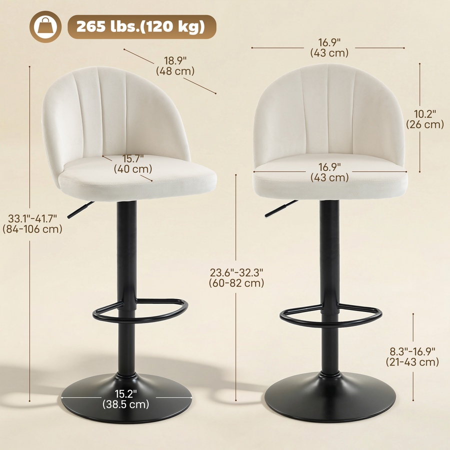 Image 982462_ALTMORE11.jpg, Product 982-462 / Price $129.99 - $144.99, HOMCOM Bar Stools Set of 2, Swivel Counter Height Barstools from HOMCOM on TSC.ca's Home & Garden department