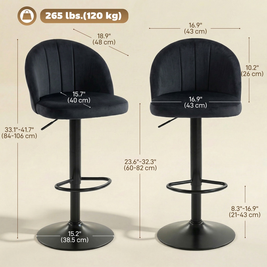 Image 982462_ALTMORE18.jpg, Product 982-462 / Price $129.99 - $144.99, HOMCOM Bar Stools Set of 2, Swivel Counter Height Barstools from HOMCOM on TSC.ca's Home & Garden department