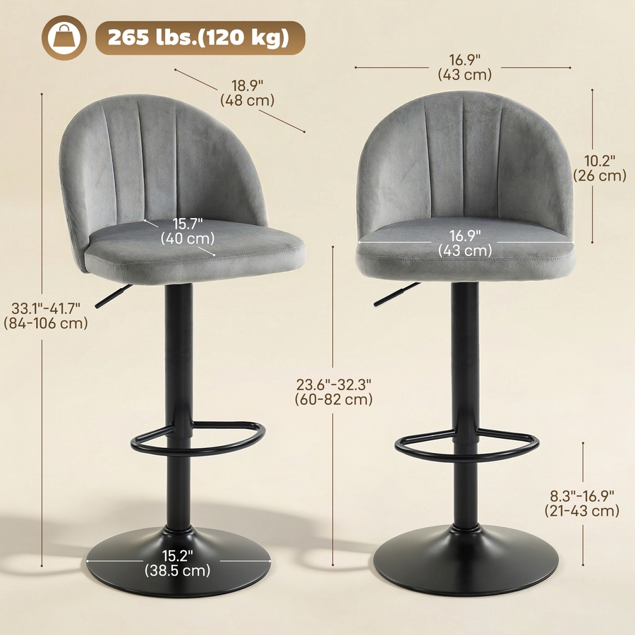 Image 982462_ALTMORE2.jpg, Product 982-462 / Price $129.99 - $144.99, HOMCOM Bar Stools Set of 2, Swivel Counter Height Barstools from HOMCOM on TSC.ca's Home & Garden department