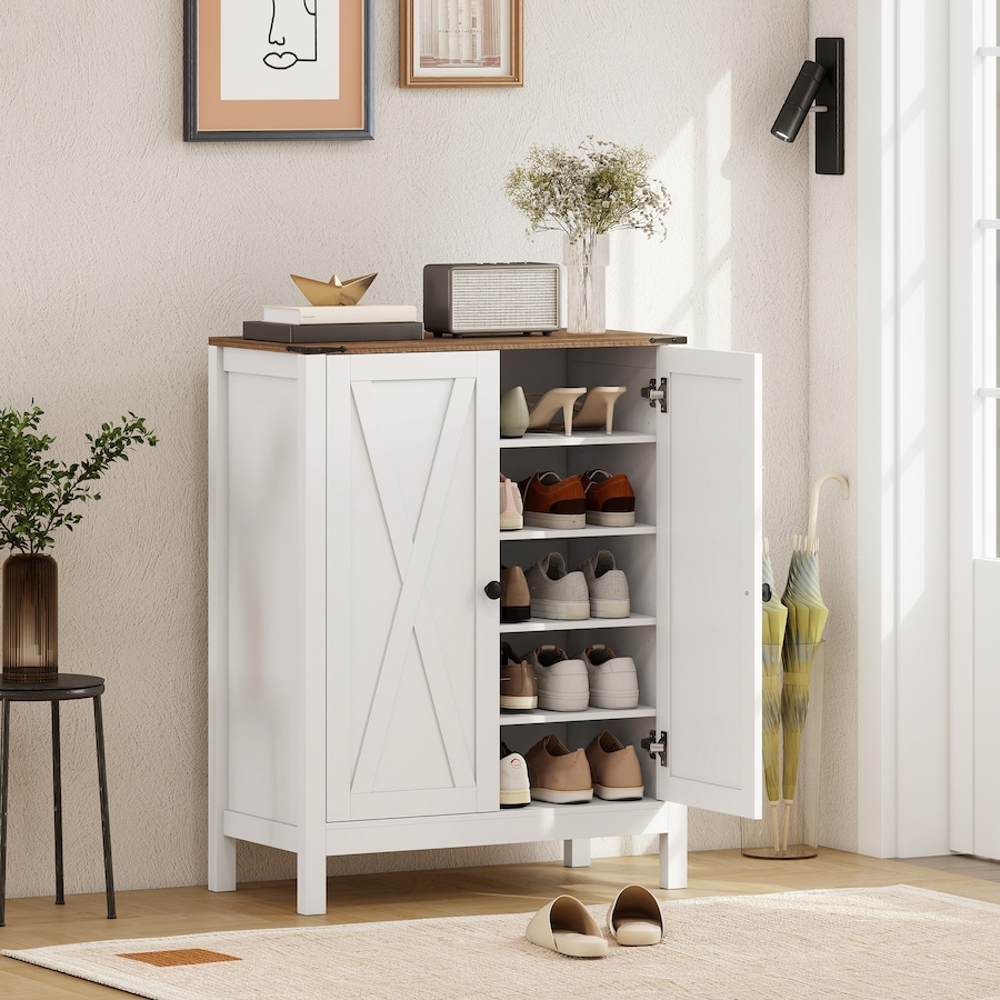 Image 982463_ALTMORE1.jpg, Product 982-463 / Price $164.89 - $179.99, HOMCOM Shoe Cabinet with Barn Doors, Farmhouse Shoe Storage Cabinet from HOMCOM on TSC.ca's Home & Garden department