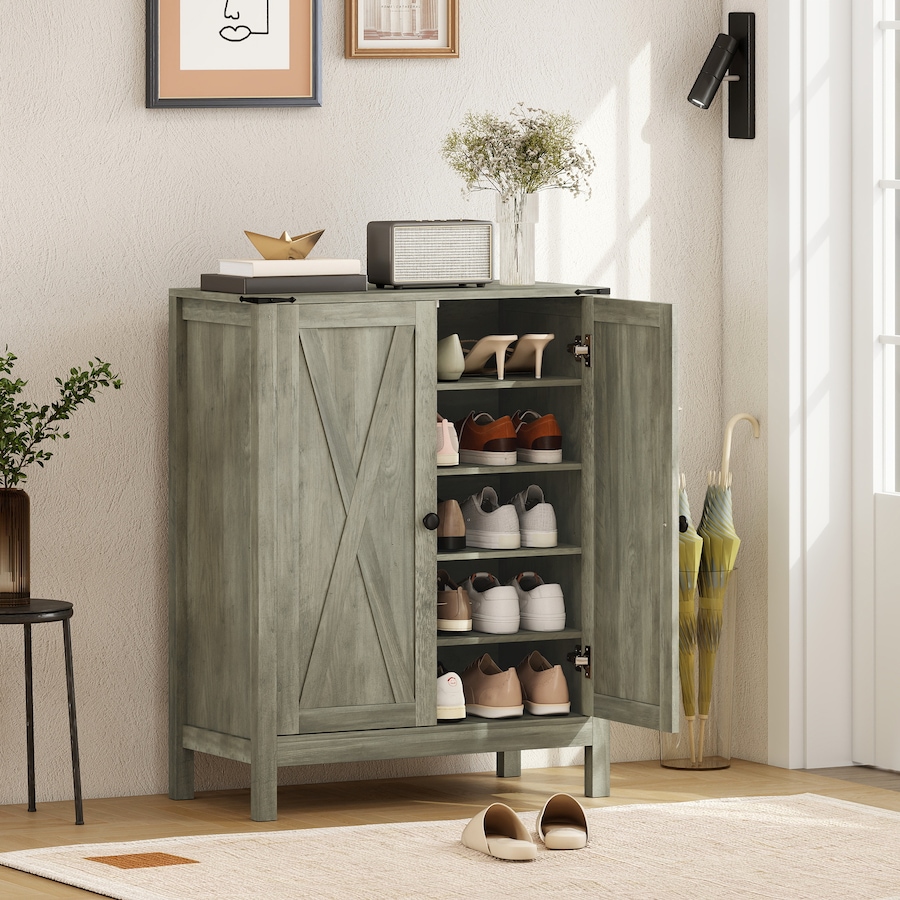 Image 982463_ALTMORE10.jpg, Product 982-463 / Price $164.89 - $179.99, HOMCOM Shoe Cabinet with Barn Doors, Farmhouse Shoe Storage Cabinet from HOMCOM on TSC.ca's Home & Garden department