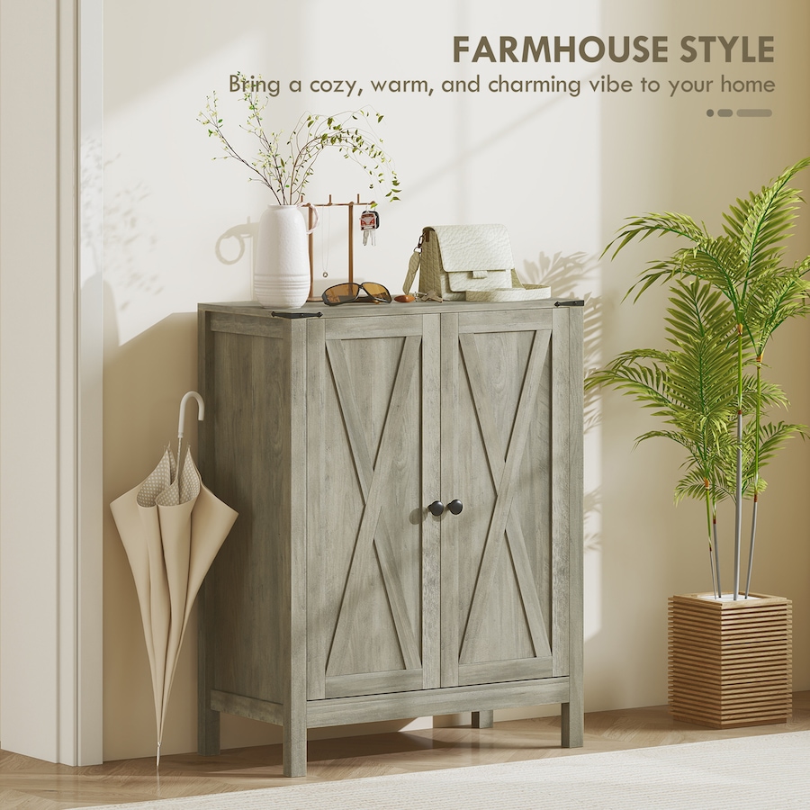 Image 982463_ALTMORE12.jpg, Product 982-463 / Price $164.89 - $179.99, HOMCOM Shoe Cabinet with Barn Doors, Farmhouse Shoe Storage Cabinet from HOMCOM on TSC.ca's Home & Garden department