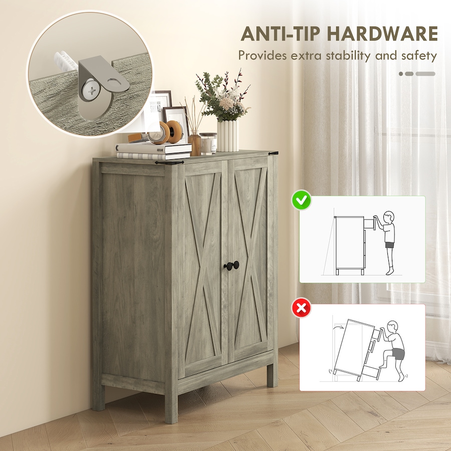 Image 982463_ALTMORE15.jpg, Product 982-463 / Price $164.89 - $179.99, HOMCOM Shoe Cabinet with Barn Doors, Farmhouse Shoe Storage Cabinet from HOMCOM on TSC.ca's Home & Garden department