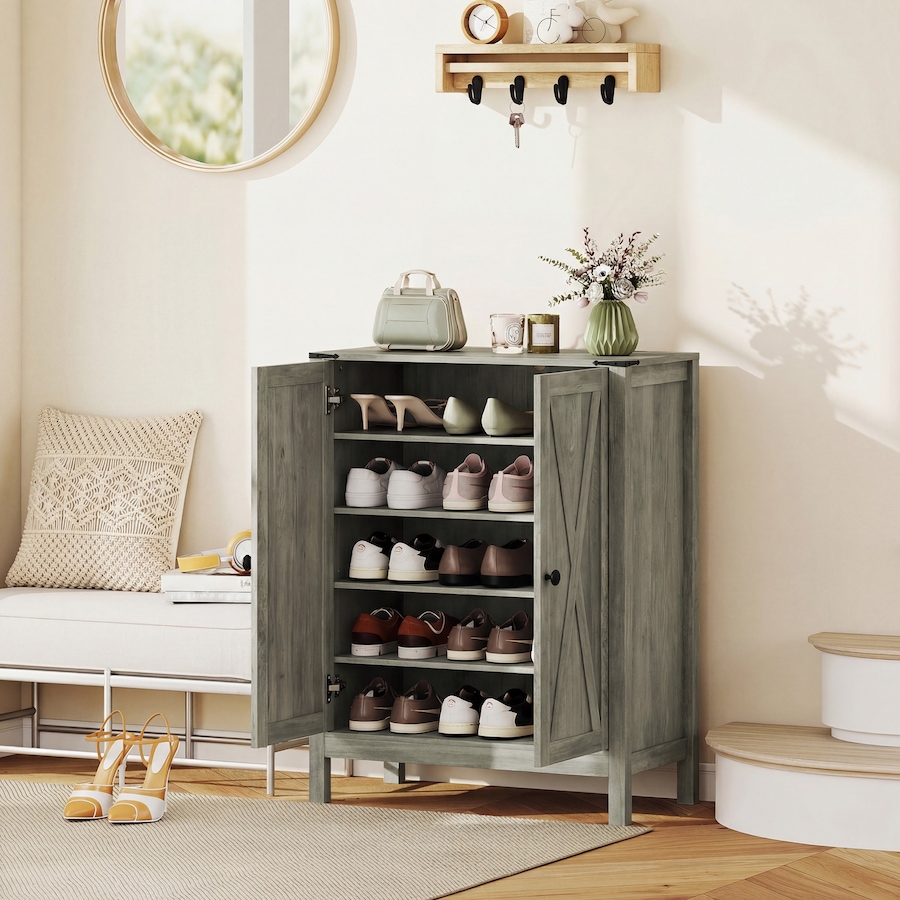 Image 982463_ALTMORE17.jpg, Product 982-463 / Price $164.89 - $179.99, HOMCOM Shoe Cabinet with Barn Doors, Farmhouse Shoe Storage Cabinet from HOMCOM on TSC.ca's Home & Garden department