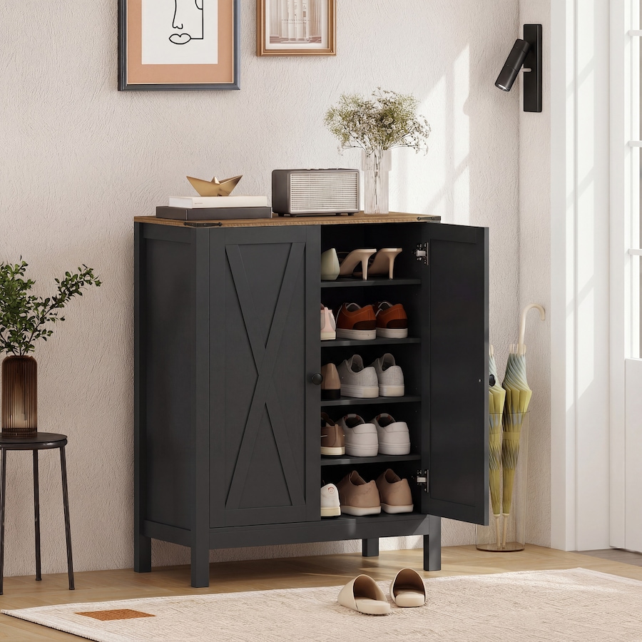 Image 982463_ALTMORE18.jpg, Product 982-463 / Price $164.89 - $179.99, HOMCOM Shoe Cabinet with Barn Doors, Farmhouse Shoe Storage Cabinet from HOMCOM on TSC.ca's Home & Garden department