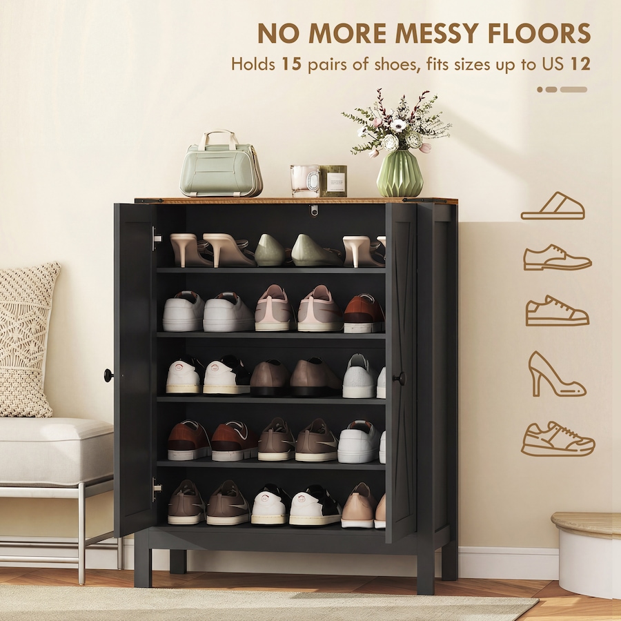 Image 982463_ALTMORE21.jpg, Product 982-463 / Price $164.89 - $179.99, HOMCOM Shoe Cabinet with Barn Doors, Farmhouse Shoe Storage Cabinet from HOMCOM on TSC.ca's Home & Garden department