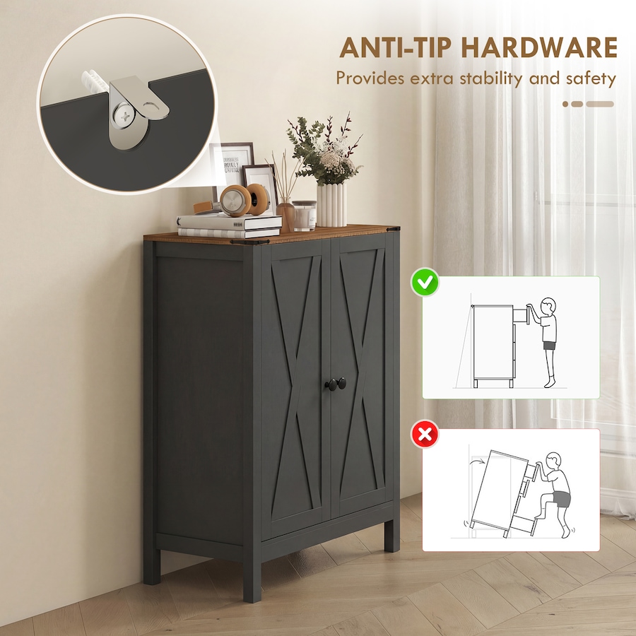 Image 982463_ALTMORE23.jpg, Product 982-463 / Price $164.89 - $179.99, HOMCOM Shoe Cabinet with Barn Doors, Farmhouse Shoe Storage Cabinet from HOMCOM on TSC.ca's Home & Garden department