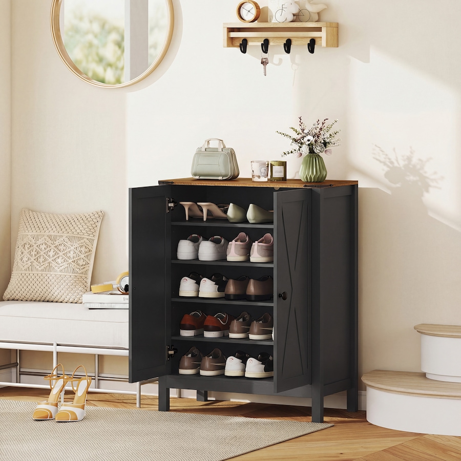 Image 982463_ALTMORE25.jpg, Product 982-463 / Price $164.89 - $179.99, HOMCOM Shoe Cabinet with Barn Doors, Farmhouse Shoe Storage Cabinet from HOMCOM on TSC.ca's Home & Garden department