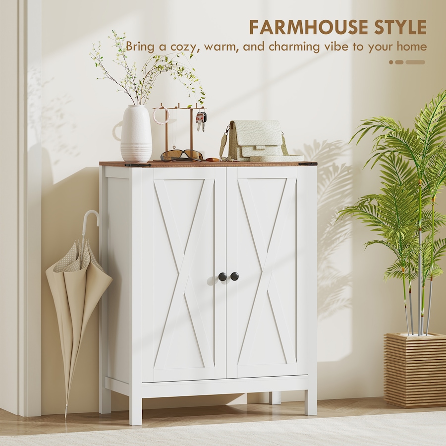 Image 982463_ALTMORE3.jpg, Product 982-463 / Price $164.89 - $179.99, HOMCOM Shoe Cabinet with Barn Doors, Farmhouse Shoe Storage Cabinet from HOMCOM on TSC.ca's Home & Garden department