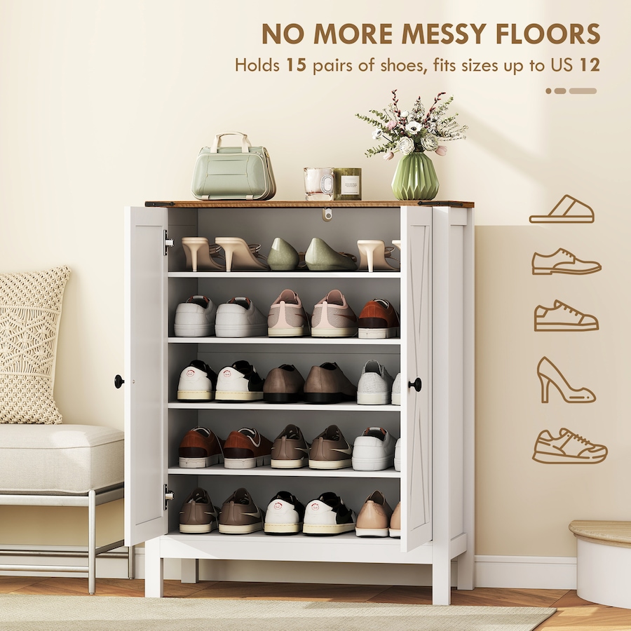 Image 982463_ALTMORE4.jpg, Product 982-463 / Price $164.89 - $179.99, HOMCOM Shoe Cabinet with Barn Doors, Farmhouse Shoe Storage Cabinet from HOMCOM on TSC.ca's Home & Garden department