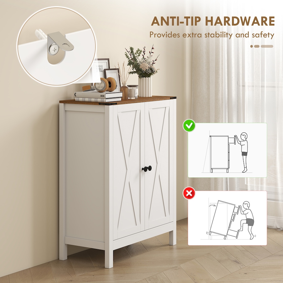 Image 982463_ALTMORE6.jpg, Product 982-463 / Price $164.89 - $179.99, HOMCOM Shoe Cabinet with Barn Doors, Farmhouse Shoe Storage Cabinet from HOMCOM on TSC.ca's Home & Garden department