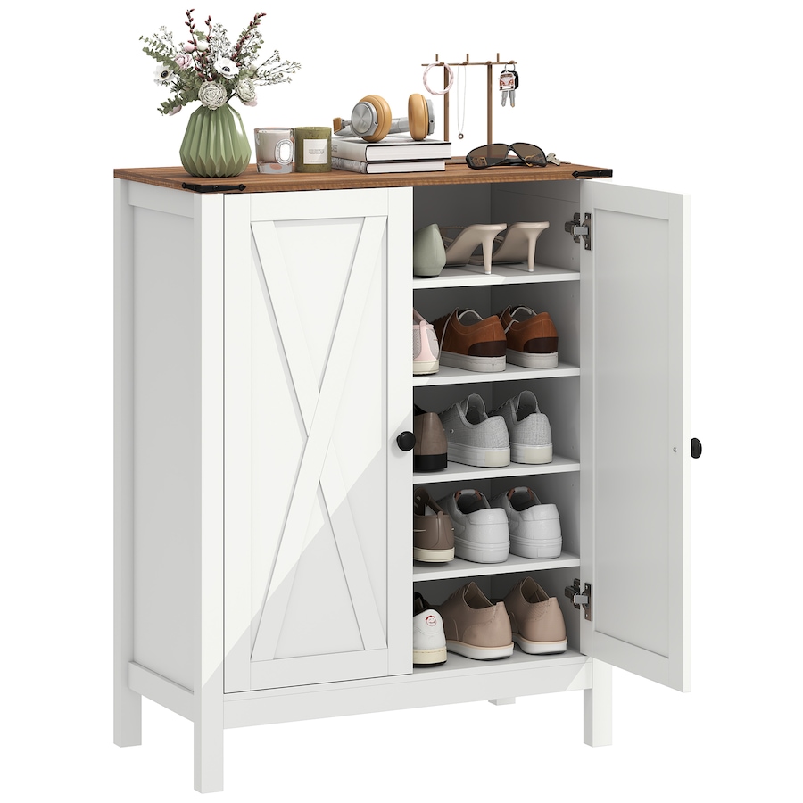 Image 982463_ST01.jpg, Product 982-463 / Price $164.89 - $179.99, HOMCOM Shoe Cabinet with Barn Doors, Farmhouse Shoe Storage Cabinet from HOMCOM on TSC.ca's Home & Garden department