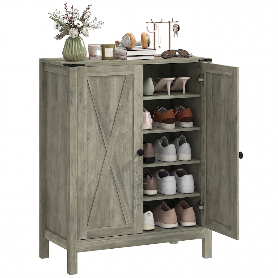 Image 982463_ST02.jpg, Product 982-463 / Price $164.89 - $179.99, HOMCOM Shoe Cabinet with Barn Doors, Farmhouse Shoe Storage Cabinet from HOMCOM on TSC.ca's Home & Garden department