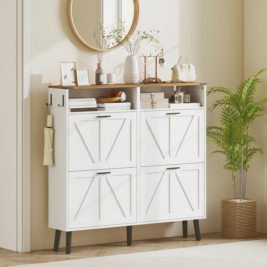 Image 982464_ALTMORE1.jpg, Product 982-464 / Price $184.29 - $199.99, Shoe Cabinet with 4 Flip Drawers, Narrow Shoe Rack from HOMCOM on TSC.ca's Home & Garden department