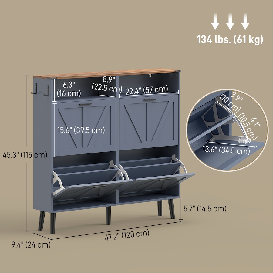 Image 982464_ALTMORE11.jpg, Product 982-464 / Price $184.29 - $199.99, Shoe Cabinet with 4 Flip Drawers, Narrow Shoe Rack from HOMCOM on TSC.ca's Home & Garden department