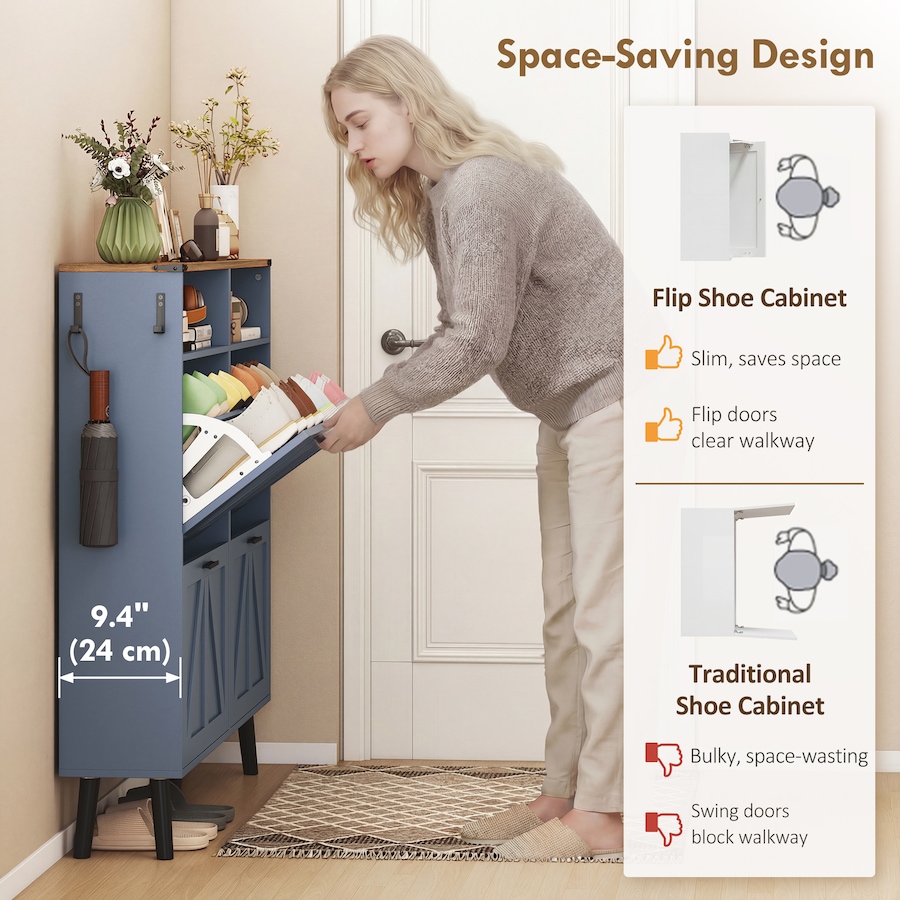 Image 982464_ALTMORE12.jpg, Product 982-464 / Price $184.29 - $199.99, Shoe Cabinet with 4 Flip Drawers, Narrow Shoe Rack from HOMCOM on TSC.ca's Home & Garden department
