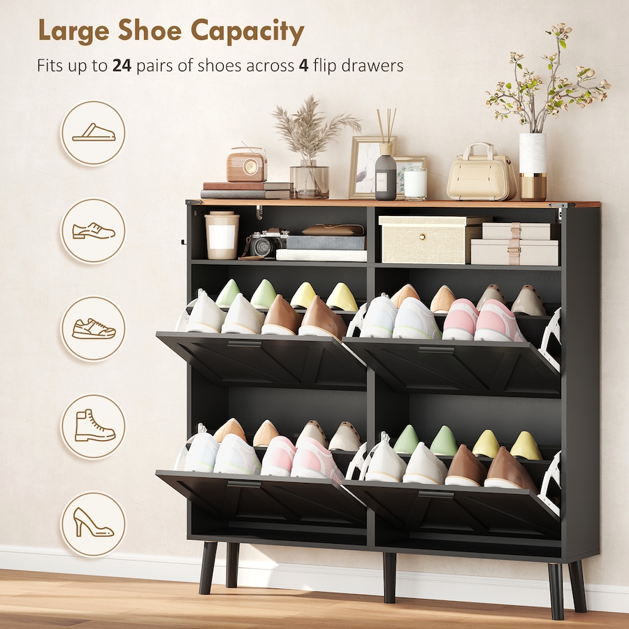 Image 982464_ALTMORE21.jpg, Product 982-464 / Price $184.29 - $199.99, Shoe Cabinet with 4 Flip Drawers, Narrow Shoe Rack from HOMCOM on TSC.ca's Home & Garden department