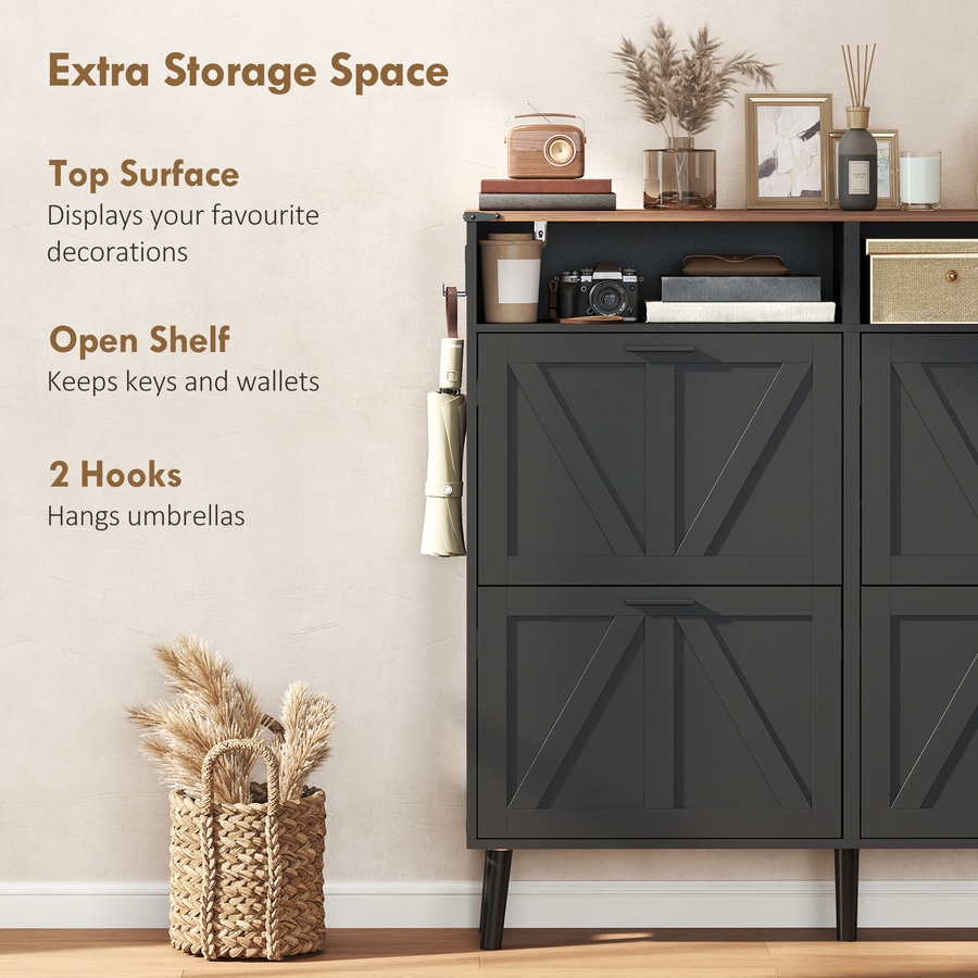 Image 982464_ALTMORE23.jpg, Product 982-464 / Price $184.29 - $199.99, Shoe Cabinet with 4 Flip Drawers, Narrow Shoe Rack from HOMCOM on TSC.ca's Home & Garden department