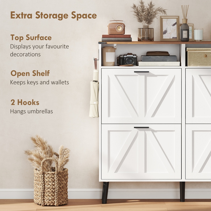 Image 982464_ALTMORE6.jpg, Product 982-464 / Price $184.29 - $199.99, Shoe Cabinet with 4 Flip Drawers, Narrow Shoe Rack from HOMCOM on TSC.ca's Home & Garden department