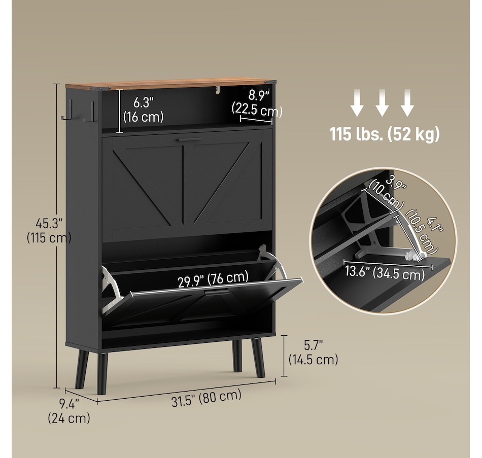 Image 982465_ALTMORE11.jpg, Product 982-465 / Price $139.99, HOMCOM Shoe Storage Cabinet with 2 Flip Drawers, Narrow Shoe Cabinet from HOMCOM on TSC.ca's Home & Garden department