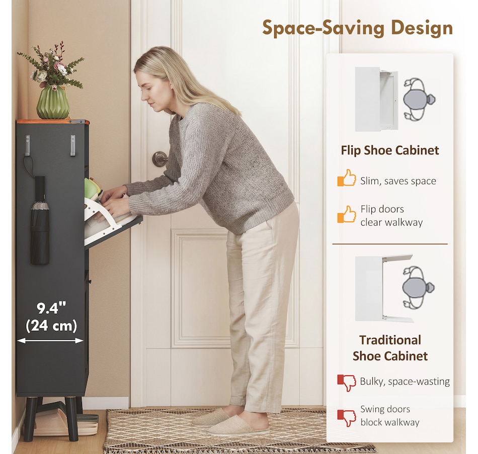Image 982465_ALTMORE12.jpg, Product 982-465 / Price $139.99, HOMCOM Shoe Storage Cabinet with 2 Flip Drawers, Narrow Shoe Cabinet from HOMCOM on TSC.ca's Home & Garden department