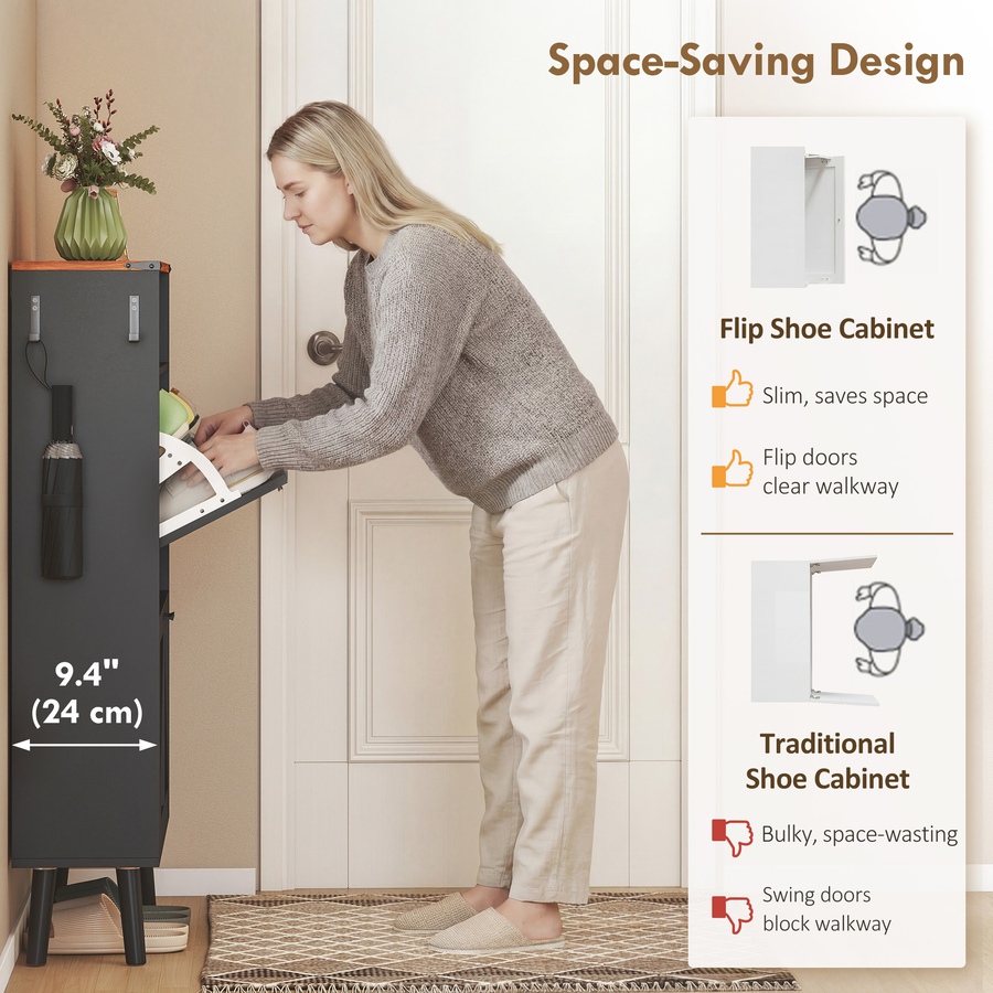 Image 982465_ALTMORE12.jpg, Product 982-465 / Price $144.99, HOMCOM Shoe Storage Cabinet with 2 Flip Drawers, Narrow Shoe Cabinet from HOMCOM on TSC.ca's Home & Garden department