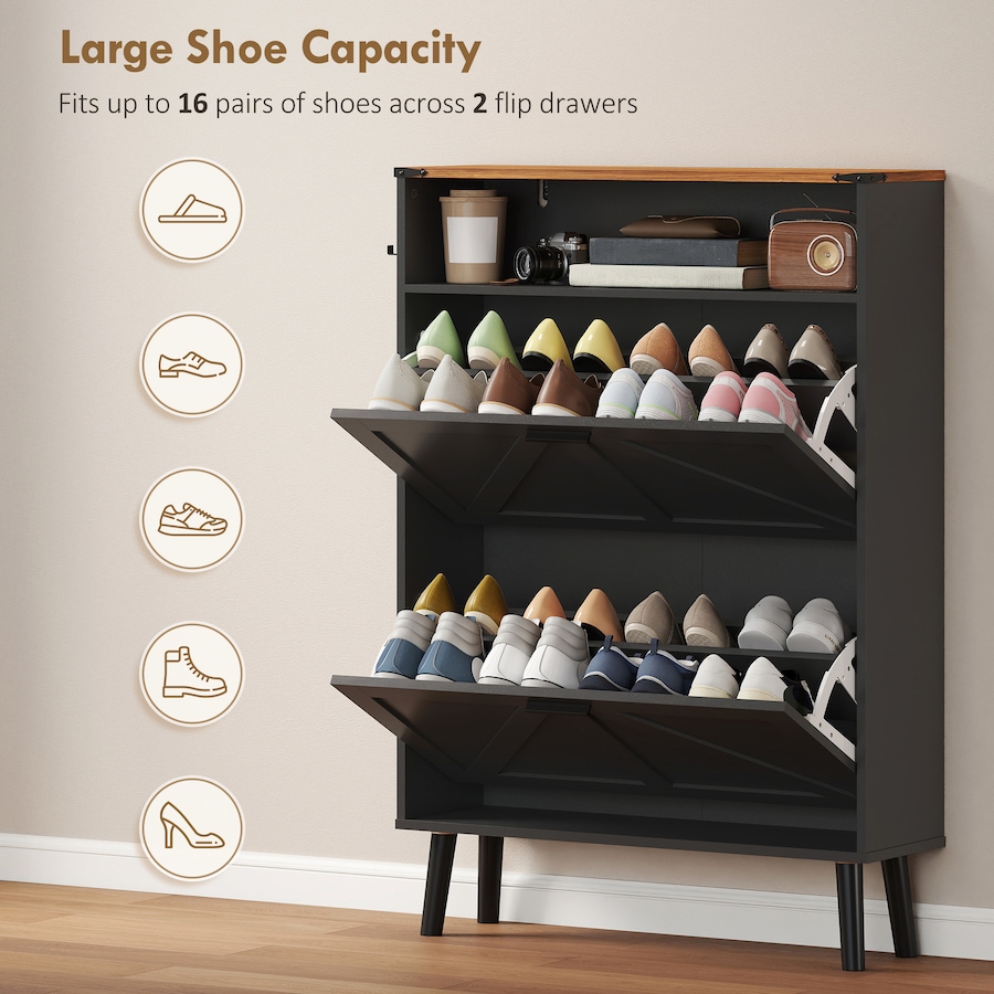 Image 982465_ALTMORE13.jpg, Product 982-465 / Price $144.99, HOMCOM Shoe Storage Cabinet with 2 Flip Drawers, Narrow Shoe Cabinet from HOMCOM on TSC.ca's Home & Garden department