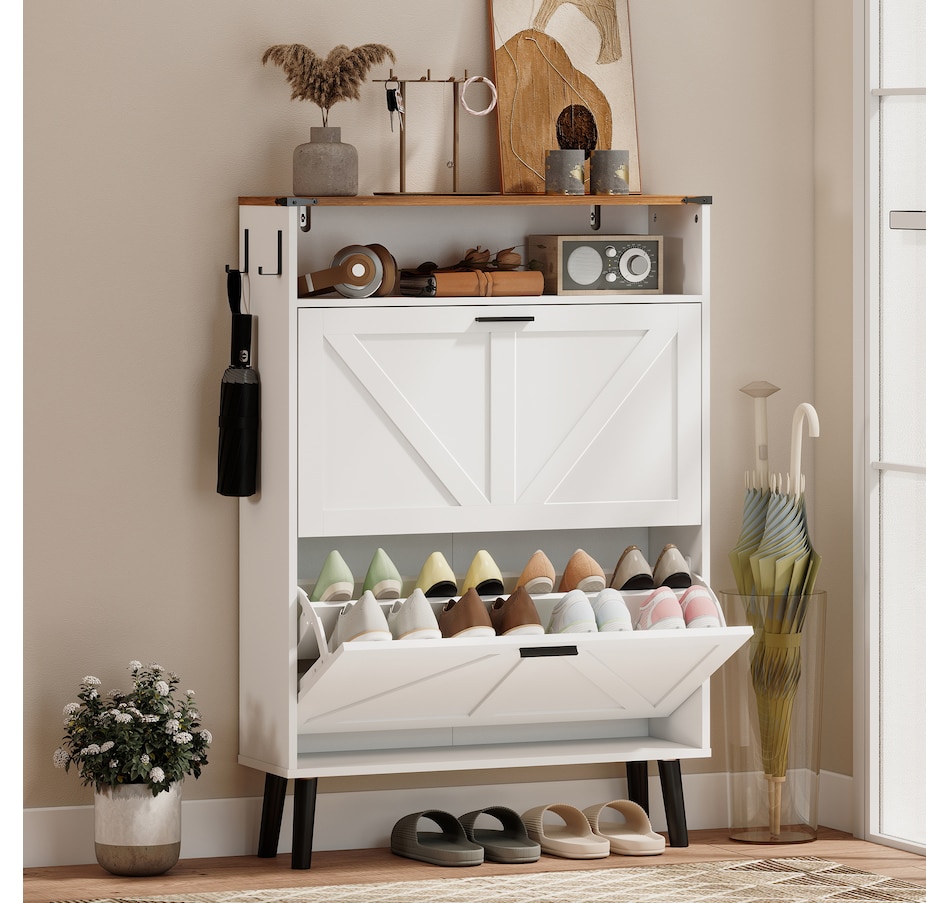 Image 982465_ALTMORE18.jpg, Product 982-465 / Price $139.99, HOMCOM Shoe Storage Cabinet with 2 Flip Drawers, Narrow Shoe Cabinet from HOMCOM on TSC.ca's Home & Garden department