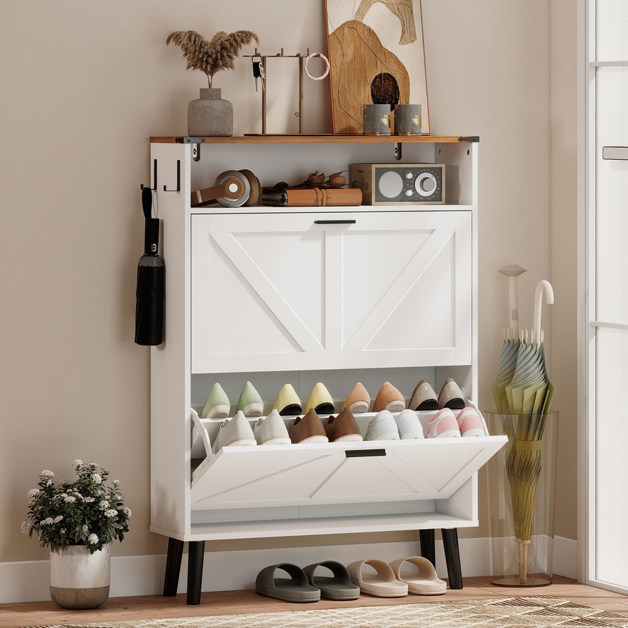 Image 982465_ALTMORE18.jpg, Product 982-465 / Price $144.99, HOMCOM Shoe Storage Cabinet with 2 Flip Drawers, Narrow Shoe Cabinet from HOMCOM on TSC.ca's Home & Garden department