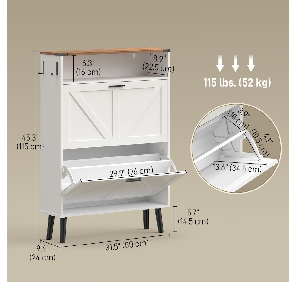 Image 982465_ALTMORE19.jpg, Product 982-465 / Price $139.99, HOMCOM Shoe Storage Cabinet with 2 Flip Drawers, Narrow Shoe Cabinet from HOMCOM on TSC.ca's Home & Garden department