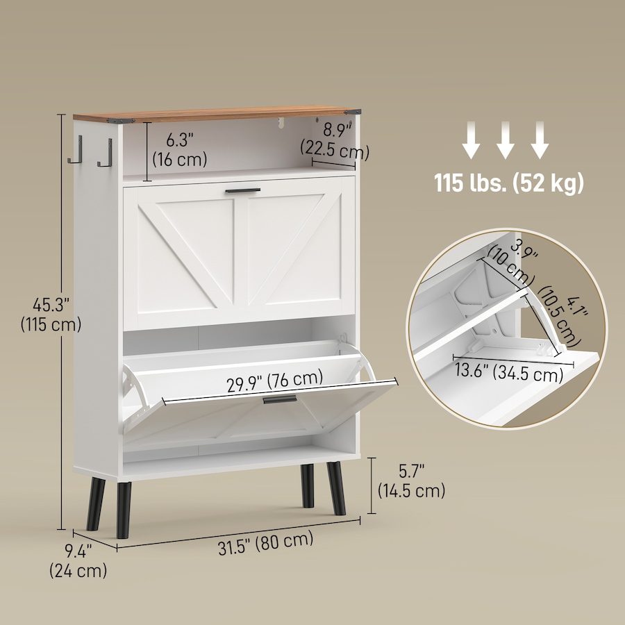 Image 982465_ALTMORE19.jpg, Product 982-465 / Price $144.99, HOMCOM Shoe Storage Cabinet with 2 Flip Drawers, Narrow Shoe Cabinet from HOMCOM on TSC.ca's Home & Garden department