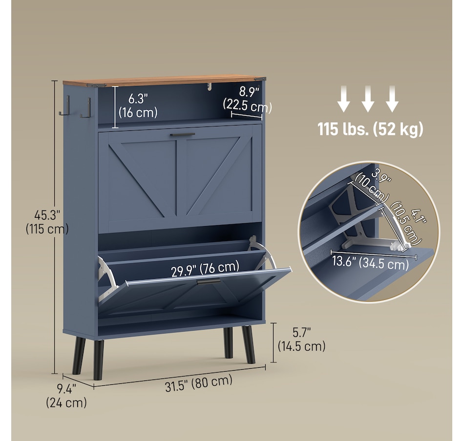Image 982465_ALTMORE2.jpg, Product 982-465 / Price $139.99, HOMCOM Shoe Storage Cabinet with 2 Flip Drawers, Narrow Shoe Cabinet from HOMCOM on TSC.ca's Home & Garden department