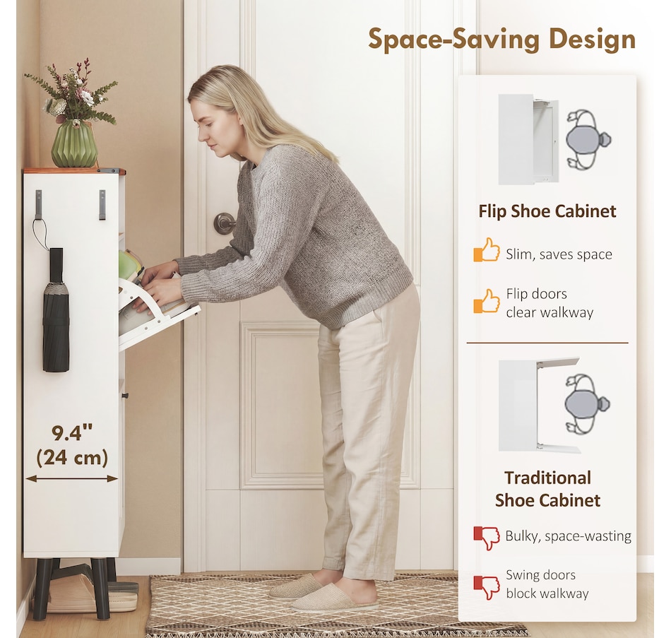 Image 982465_ALTMORE20.jpg, Product 982-465 / Price $139.99, HOMCOM Shoe Storage Cabinet with 2 Flip Drawers, Narrow Shoe Cabinet from HOMCOM on TSC.ca's Home & Garden department