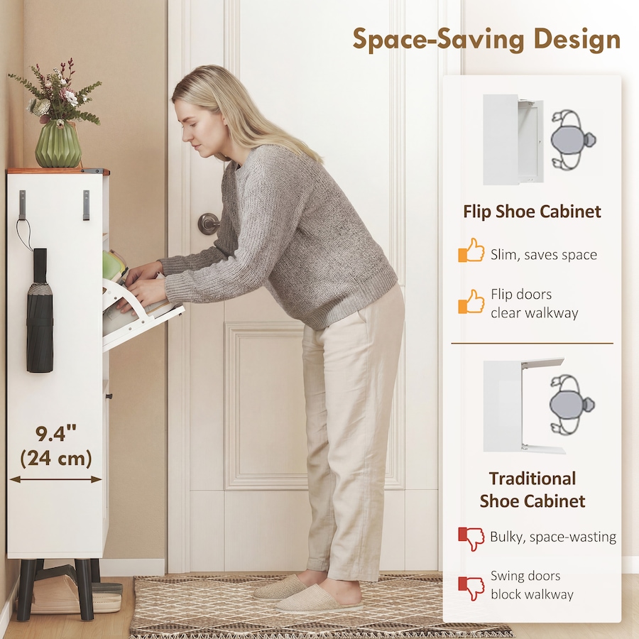 Image 982465_ALTMORE20.jpg, Product 982-465 / Price $144.99, HOMCOM Shoe Storage Cabinet with 2 Flip Drawers, Narrow Shoe Cabinet from HOMCOM on TSC.ca's Home & Garden department