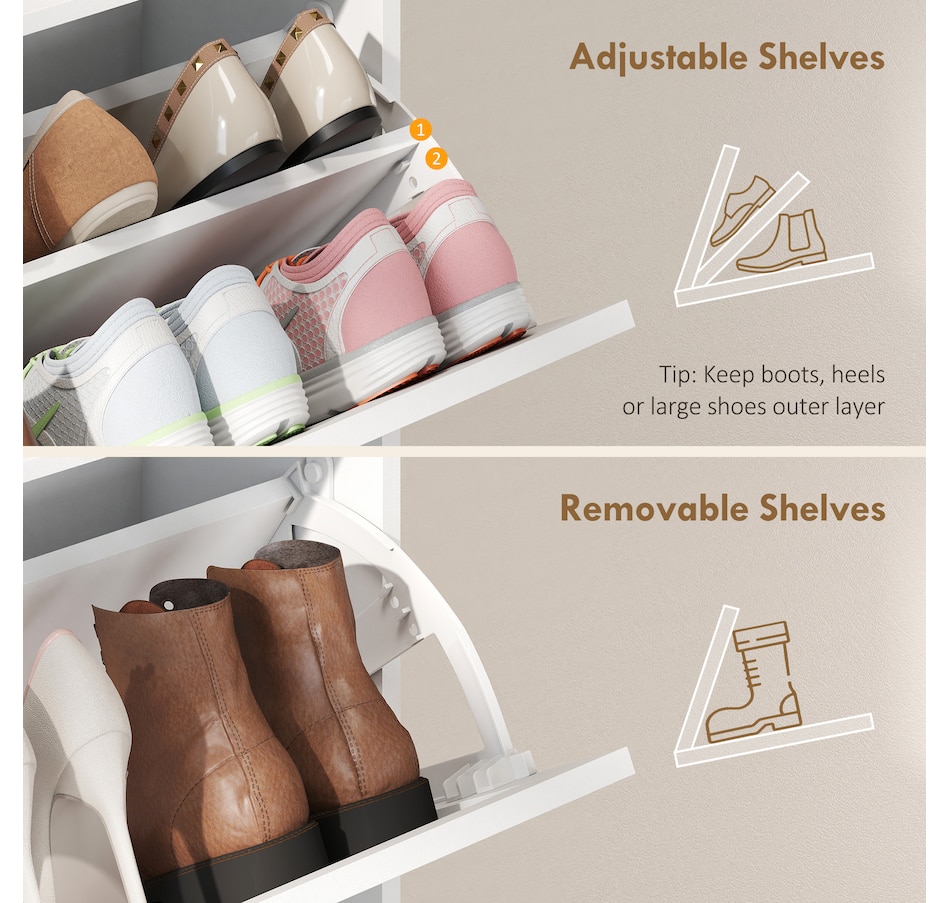 Image 982465_ALTMORE22.jpg, Product 982-465 / Price $139.99, HOMCOM Shoe Storage Cabinet with 2 Flip Drawers, Narrow Shoe Cabinet from HOMCOM on TSC.ca's Home & Garden department