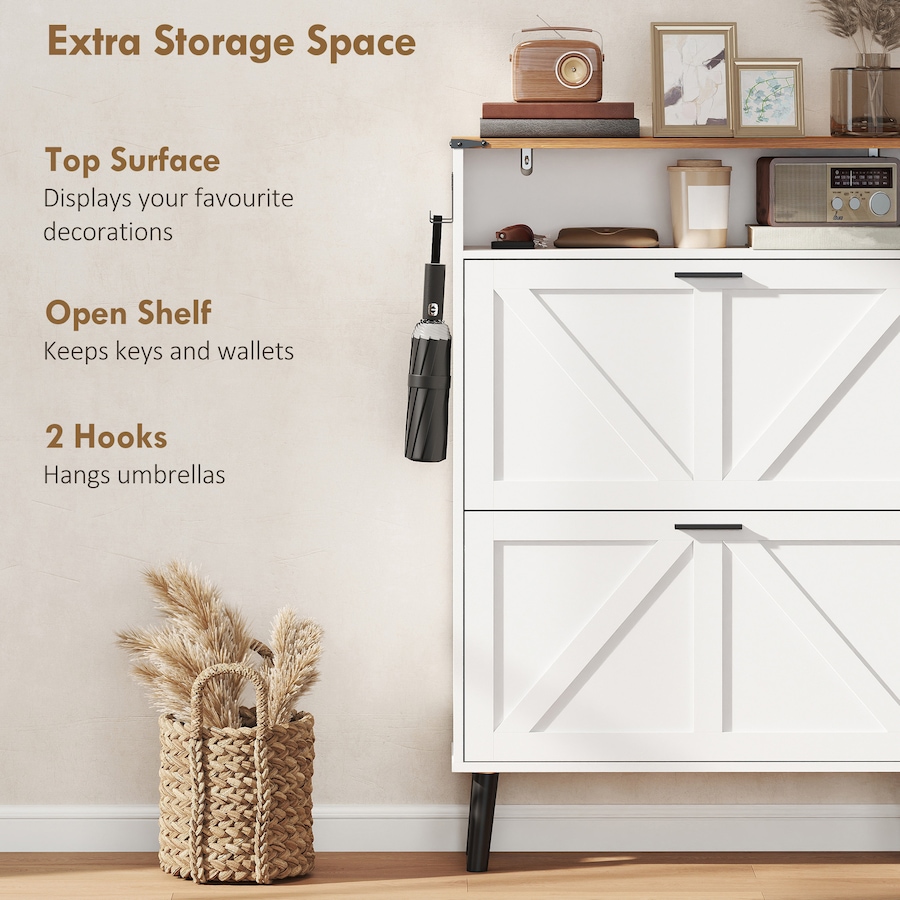 Image 982465_ALTMORE23.jpg, Product 982-465 / Price $144.99, HOMCOM Shoe Storage Cabinet with 2 Flip Drawers, Narrow Shoe Cabinet from HOMCOM on TSC.ca's Home & Garden department