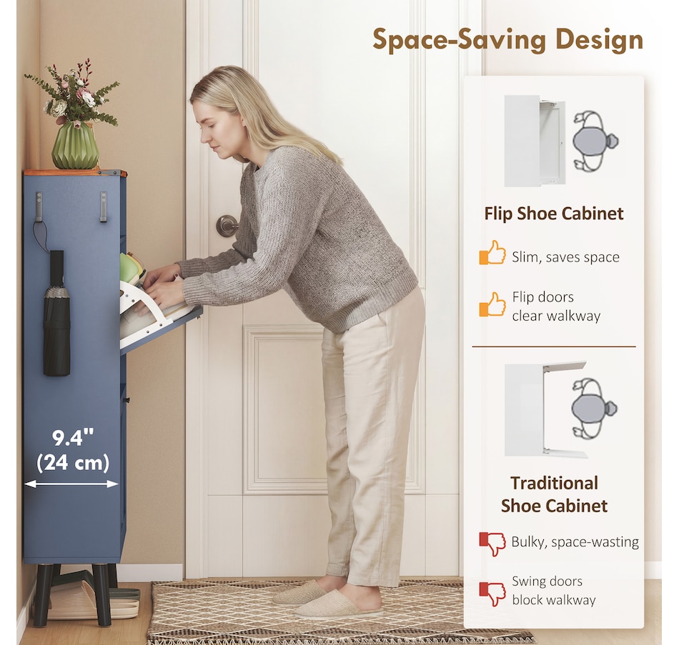 Image 982465_ALTMORE3.jpg, Product 982-465 / Price $139.99, HOMCOM Shoe Storage Cabinet with 2 Flip Drawers, Narrow Shoe Cabinet from HOMCOM on TSC.ca's Home & Garden department