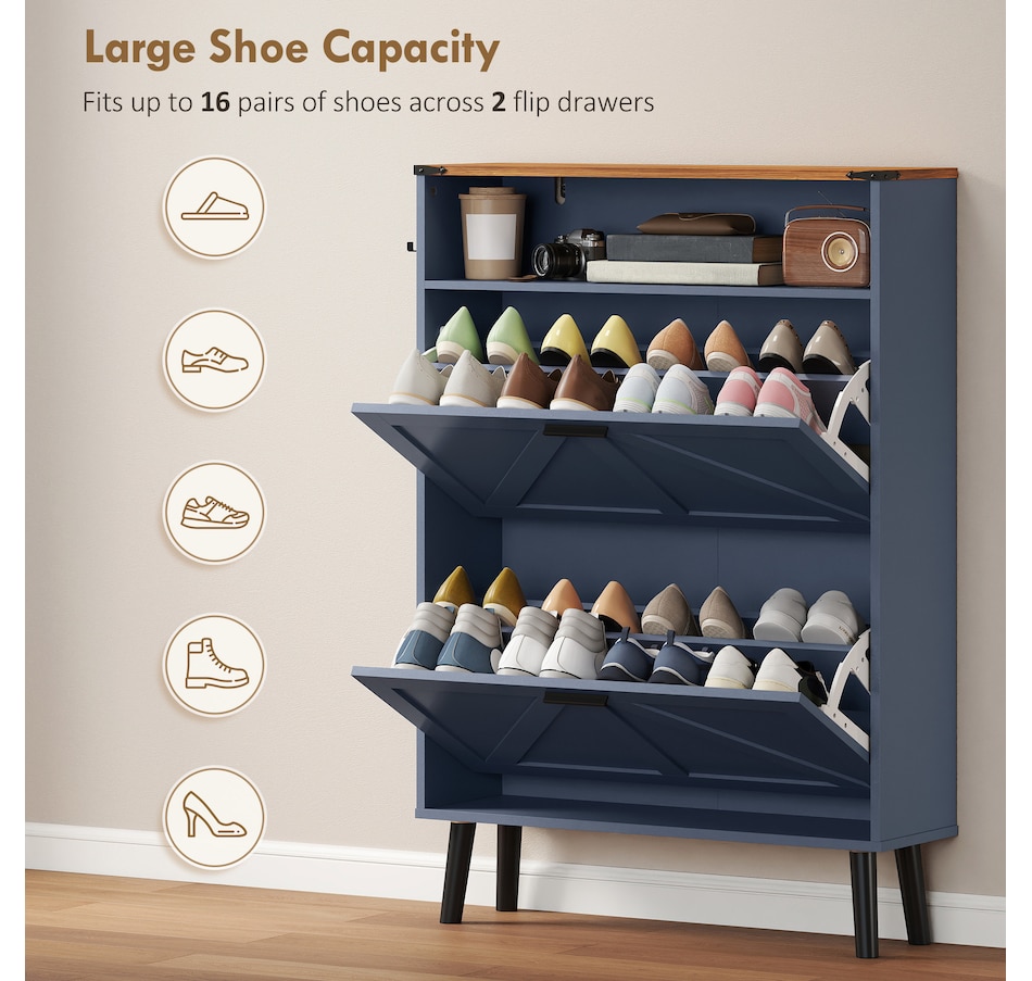 Image 982465_ALTMORE4.jpg, Product 982-465 / Price $139.99, HOMCOM Shoe Storage Cabinet with 2 Flip Drawers, Narrow Shoe Cabinet from HOMCOM on TSC.ca's Home & Garden department