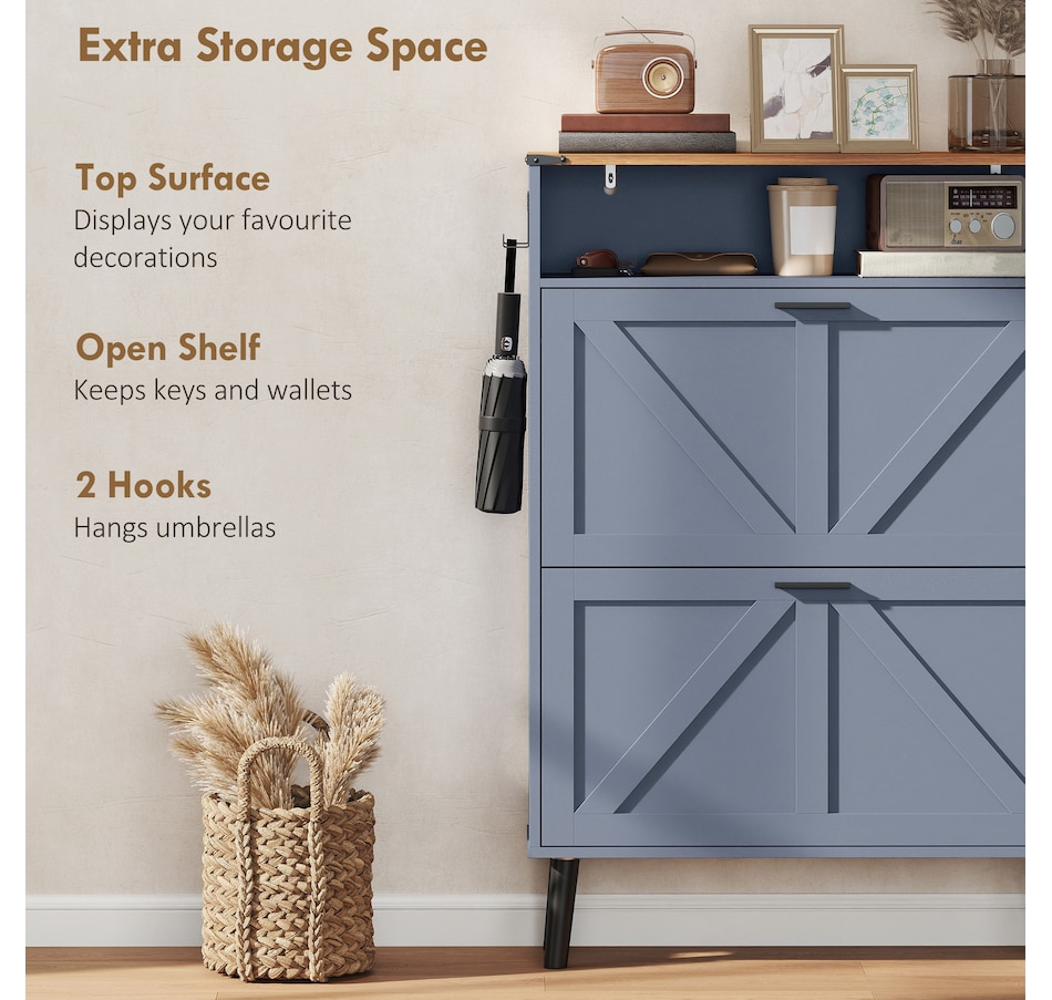 Image 982465_ALTMORE6.jpg, Product 982-465 / Price $139.99, HOMCOM Shoe Storage Cabinet with 2 Flip Drawers, Narrow Shoe Cabinet from HOMCOM on TSC.ca's Home & Garden department