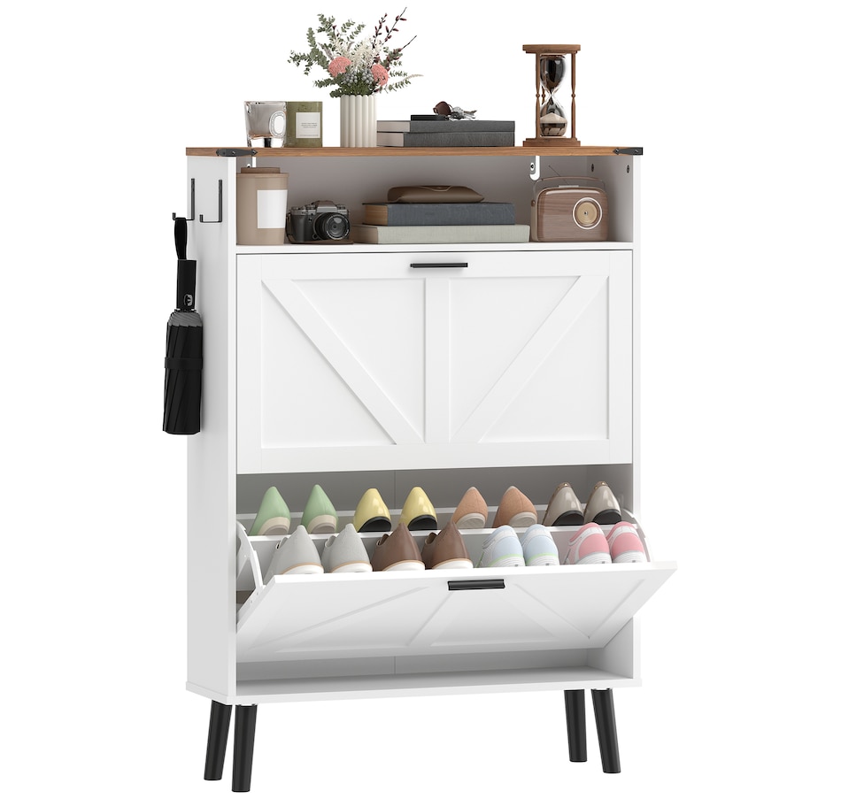 Image 982465_ST03.jpg, Product 982-465 / Price $139.99, HOMCOM Shoe Storage Cabinet with 2 Flip Drawers, Narrow Shoe Cabinet from HOMCOM on TSC.ca's Home & Garden department