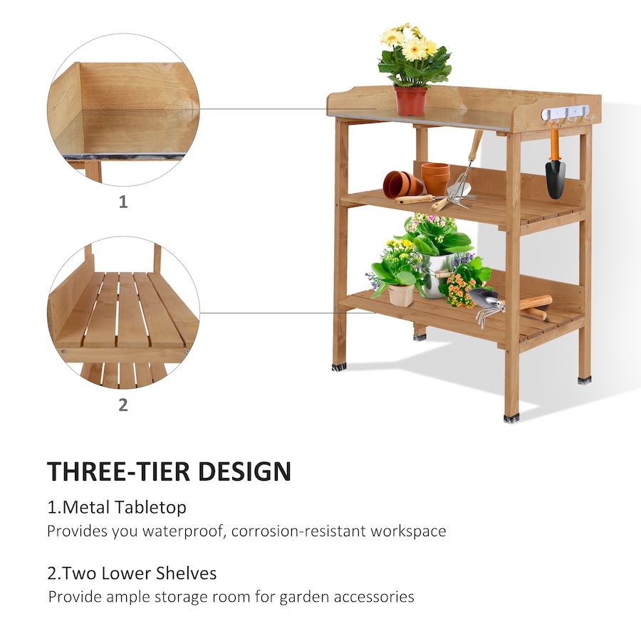 Image 982467_ALTMORE12.jpg, Product 982-467 / Price $96.99, Outsunny Outdoor Potting Bench, Wooden Potting Table from Outsunny on TSC.ca's Home & Garden department