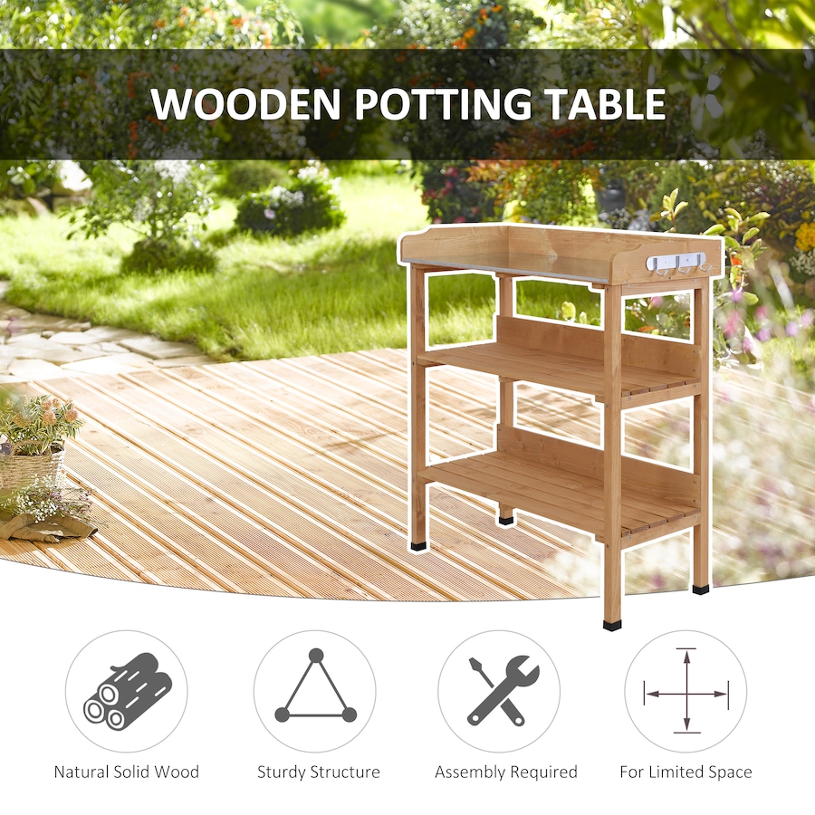 Image 982467_ALTMORE14.jpg, Product 982-467 / Price $96.99, Outsunny Outdoor Potting Bench, Wooden Potting Table from Outsunny on TSC.ca's Home & Garden department