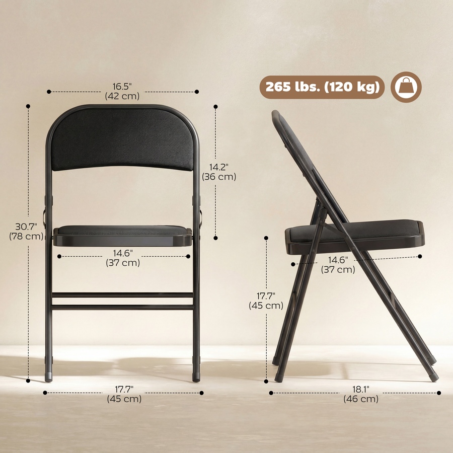 Image 982469_ALTMORE2.jpg, Product 982-469 / Price $82.99, HOMCOM Metal Folding Chairs with Linen Cushion Foldable Chairs from HOMCOM on TSC.ca's Home & Garden department