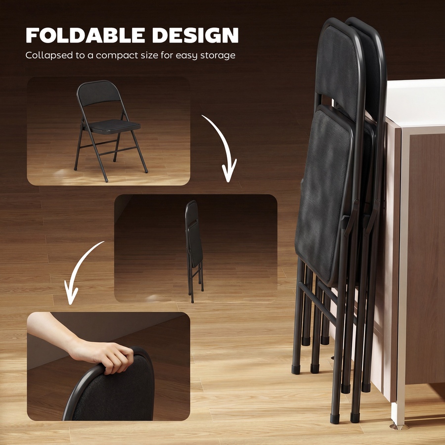 Image 982469_ALTMORE5.jpg, Product 982-469 / Price $82.99, HOMCOM Metal Folding Chairs with Linen Cushion Foldable Chairs from HOMCOM on TSC.ca's Home & Garden department